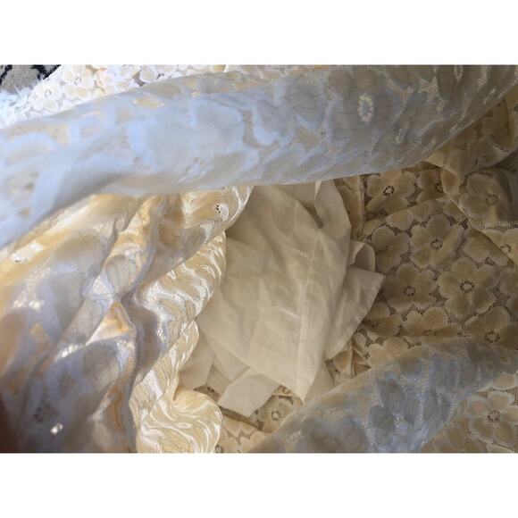 Rachel Parcell Smocked Lace Tiered Dress Large Ruffle NWT White/Off White. BB - Picture 4 of 10